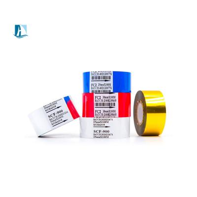 China Blue SCF900 PET Color Coding Ribbon for Printing Date on Packaging Film Hot Stamping for sale