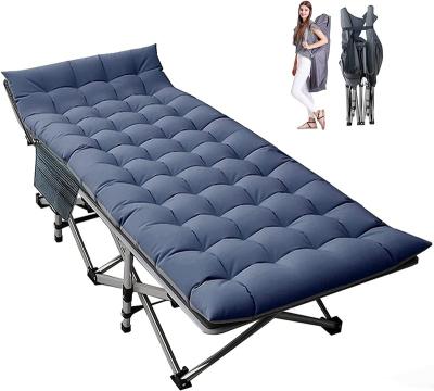 China Foldable Camping Cot with Thick Pad,Cots for Sleeping,Camping Bed Folding Cot Comfortable Double Layer Oxford Heavy Duty for sale