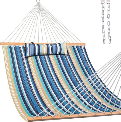 China Modern 12 FT Quilted Fabric Double Hammock with Hammocks for Outdoor Patio for sale