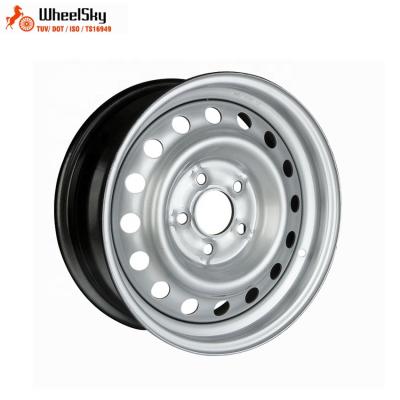 China Inch 15x6.0 5x112 800kg Load Capacity Europe Trailer Wheelsky ET1560501-R12-S 15 Steel Wheel Universal Silver Paint For Trailer for sale