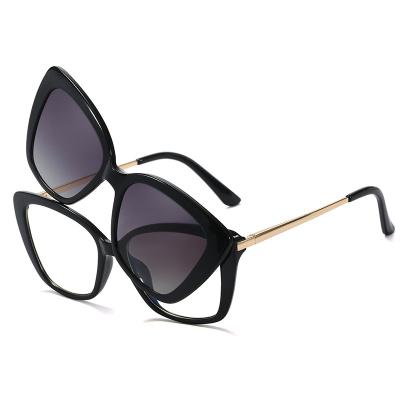 China Custom Logo Fashion Women Anti Blue Light Shades Magnetic Sun Glasses Sun Glasses Fashion Sun Glasses With Clip On Polarized Lens for sale