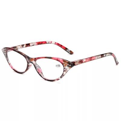 China Cheap Price Women Slim High Quality Fashion Cat Eye Reading Glasses With Diamond for sale