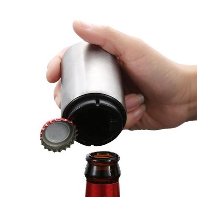 China Lower Viable Stainless Steel Quick Pop Magnet Open Catcher Automatic Beer Bottle Opener for sale