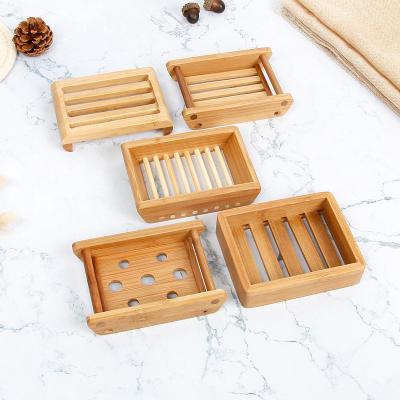 China Hotel Bathroom Storage Organizer Rustic Eco Friendly Bamboo Biodegradable Natural Wooden Soap Dish for sale