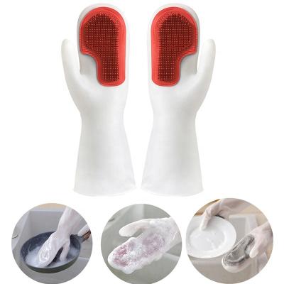 China Rubber Sponge Kitchen Glove Washing Dish Brush Pet Care Cleaning Magic Cleaning Gloves for sale