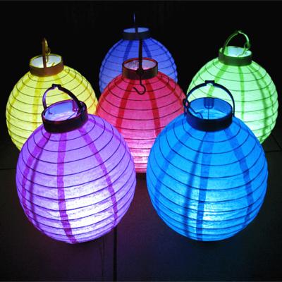 China China Lucky Wholesale Multicolor Japanese Style Circle Hanging Battery Operated Lighted Holiday Party Decorations Led Paper Lanterns for sale