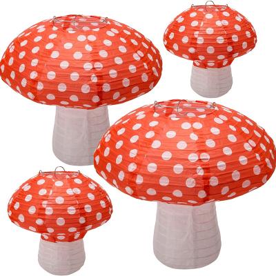 China China Lucky Factory Sales Home Decor Mushroom Paper Lantern Children's Birthday Party Decorations Forest Jungle Decoration Background for sale