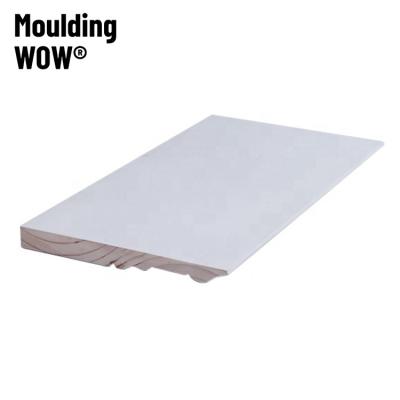 China Architecturewood Modern Colonial White Primed Wall Panel Baseboard Molding for sale