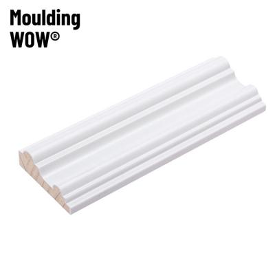 China Whole House Decorations Modern Wood Primed Casting White Gesso Primed MDF Trim Molding for sale