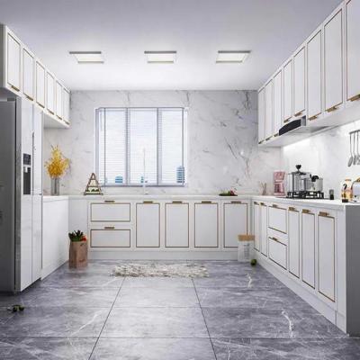 China White modern u shape kitchen cabinet drawers Te koop