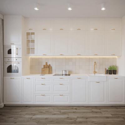 China PVC custom design kitchen cabinet with drawers Te koop