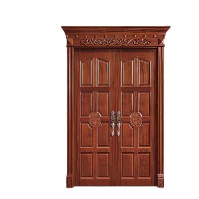 China 2020 antique products main door designs double door wood panel door design à venda