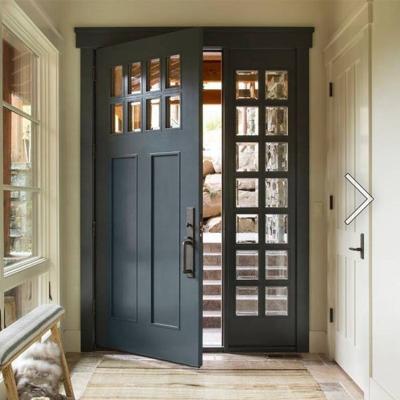 China Chinese manufacturer wooden single door exterior entry door classical glass door panels Te koop