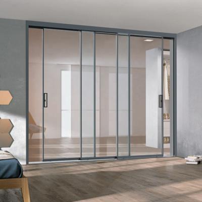 China Good quality black frame sliding door small frame sliding door à venda