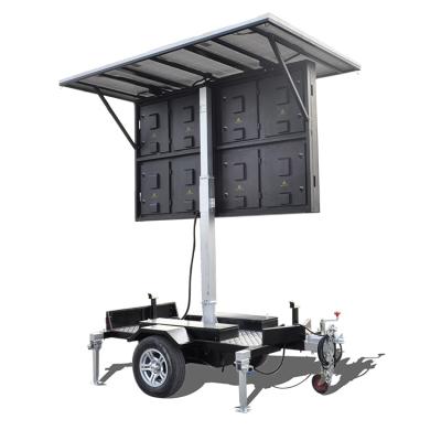 China Solar Panel Advertising Powered P4 P5 P6 Trailer LED Display Screen Mobile Outdoor Mobile Led Trailer Signs for sale