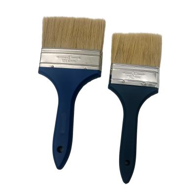 China Plastic Flat Handle Bristle Oil Painting Brush Wall Paint Brush for sale