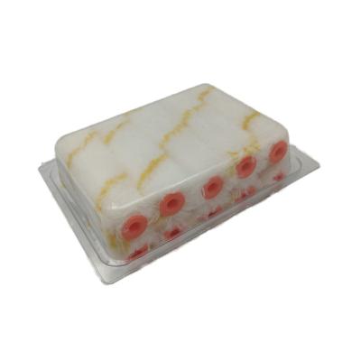 China All Paints Customized White And Yellow Stripe 4Inch Acrylic Mini Paint Roller Cover for sale