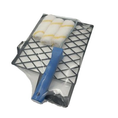 China All Paint Paint Tools 4in Polyester Paint Roller Brush With Paint Grid for sale