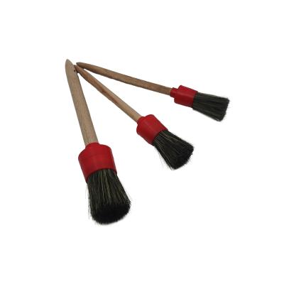 China Durable and not easy to shed durable wooden hair handle car detail brush for wheel cleaning for sale