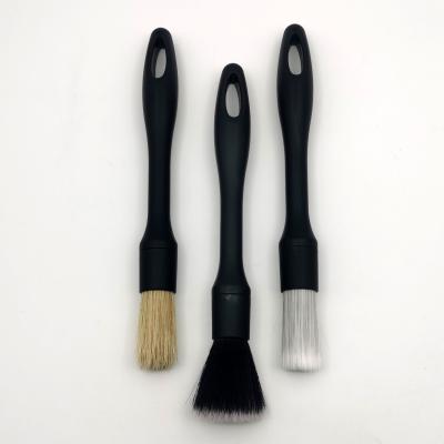 China 3pcs brush bristles durable not easy to fall off black details cleaning car care brush for sale