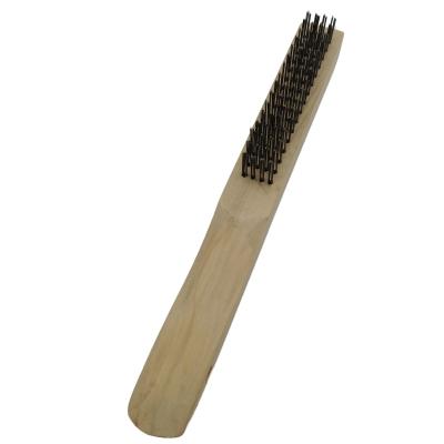 China High Quality Hygiene Cleaning Brush 4 Rows x 16 Rows Shoe Handle Wire Scratch Brushes for sale