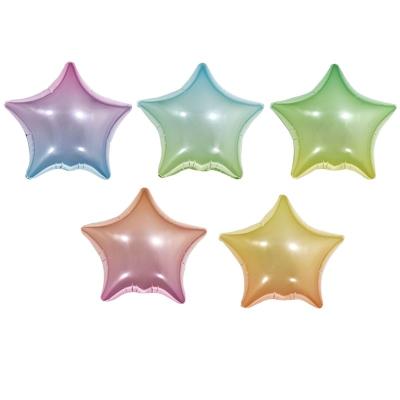 China Party Decoration High Quality Iridescent Rainbow Gradient Color Star Foil Balloon for sale