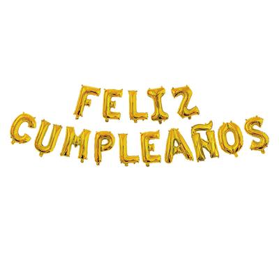 China Decoration HAPPY BIRTHDAY FELIZ CUMPLEANOS Letter Foil Balloon For Birthday Decoration for sale