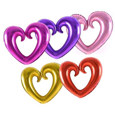 China Decoration Hook Heart Shape Aluminum Foil Balloons Inflatable Party Decoration Air Balloons for sale