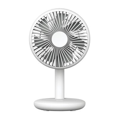 China Hot Selling Small Size Automatic Portable Household Shake Features Usb Tower Desktop Wireless Rechargeable Radio Small Table Fan for sale