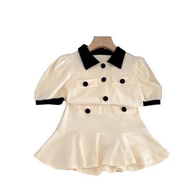 China New summer fashion style small short-sleeved lapel Korean breathable short-sleeved sports girls two-piece set for sale