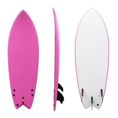 China 5' 7 Surfing Panel Soft EVA Foam ENV Unisex Custom Top Surfboard in White for sale