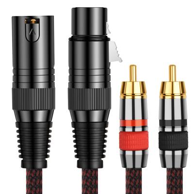 China Pure copper gold-plated RCA COMPUTER fever to XLR cable human machine interfaces and industrial PC sound card audio interface cable for sale