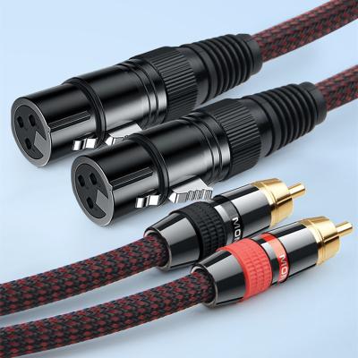 China High Fidelity RCA COMPUTER to XLR Cable Speaker Pure Copper Gold Plated Amplifier Mixer Interface Sound Card Audio Visual Cable for sale