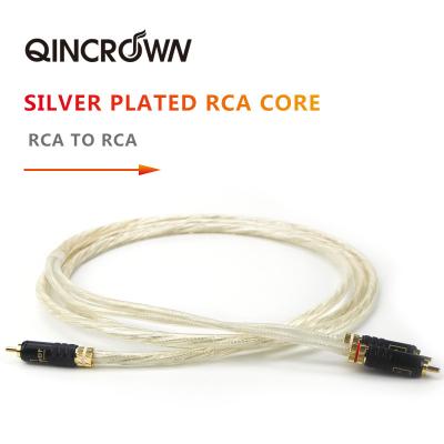 China Camera Silver Plated Male RCA To Male One Point Two Speaker Power Amplifier Mixer Interface Connector Audio Signal Cables for sale