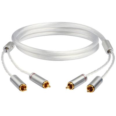 China Camera High Purity Crystal Copper Silver Plated RCA Single Cable Audio Gold Plated RCA Plug for sale