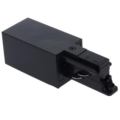 China Gallery 4 Wire Lighting Square Track Power Connector 3 Phase Live End Track For 4 Wire Spotlight Track for sale