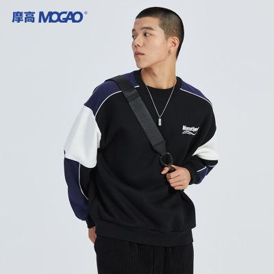 China 2023 New Anti-wrinkle Mogao Cotton Splicing Pullover Streetwear Hip Hop Round Neck Unisex Sweatshirt for sale