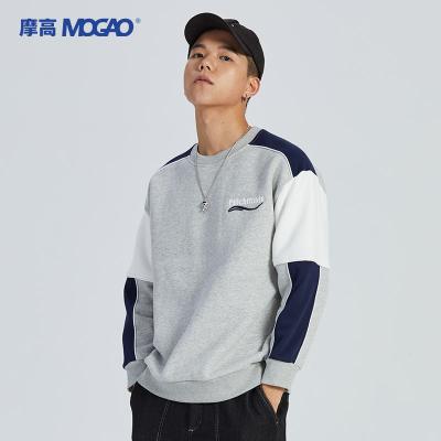 China 2023 New Anti-wrinkle Mogao Cotton Splicing Pullover Streetwear Hip Hop Round Neck Unisex Sweatshirt for sale