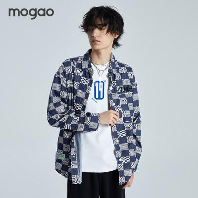 China Polyester/Cotton Mogao Fashion Customization Loose Lattice Shirt Coat 731123511 for sale