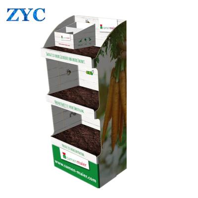 China Supermarket. Retail Store POP Advertising Display Rack Corrugated Cardboard Shelf Paper Display For Plant Seed for sale