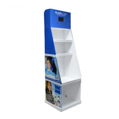 China Supermarket. Custom Retail Store Advertising POP Cardboard Shelf Display With Video Screen For Pillow for sale