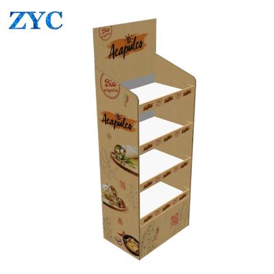 China Cardboard Shelf Display Stand Supermarket Advertising Advertising Display Racks For Food for sale