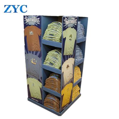 China Retail Store Advertising Corrugated Floor Standing Display Paper Furniture For T Shirt for sale