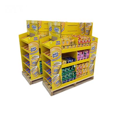 China Advertising Custom Factory Pop Sale Snacks Cardboard Pallet Display For Supermarket for sale