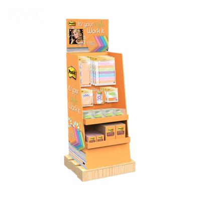 China Advertising Customized Cardboard Shelf Display Stand With Peg Hooks For Daily Necessities for sale