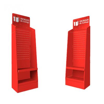 China OEM / ODM Advertising Retail Corrugated Cardboard Hooks Show Racks For Knocking Display Stand for sale