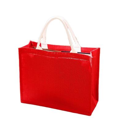 China Who respects the environment; Recyclable; Factory Direct Sale Reusable Tote Custom Size Jute Tote Environmental Protection Packaging for sale