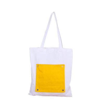 China Who respects the environment; Recyclable; Reusable Wholesale Customized Customized LOGO White Printing Cotton Canvas Handle Handbag Shopping Bag for sale