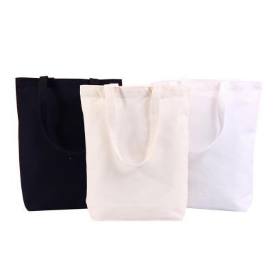 China Who respects the environment; Recyclable; Organic logo promotion black, white and beige bag customized wholesale reusable latest cotton canvas handbag for sale