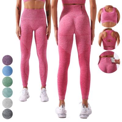 China High Waist Breathable Breathable Ribbed Mesh Workout Seamless Sport Fitness Butt Lift Yoga Women Arm Warmers With Pockets for sale